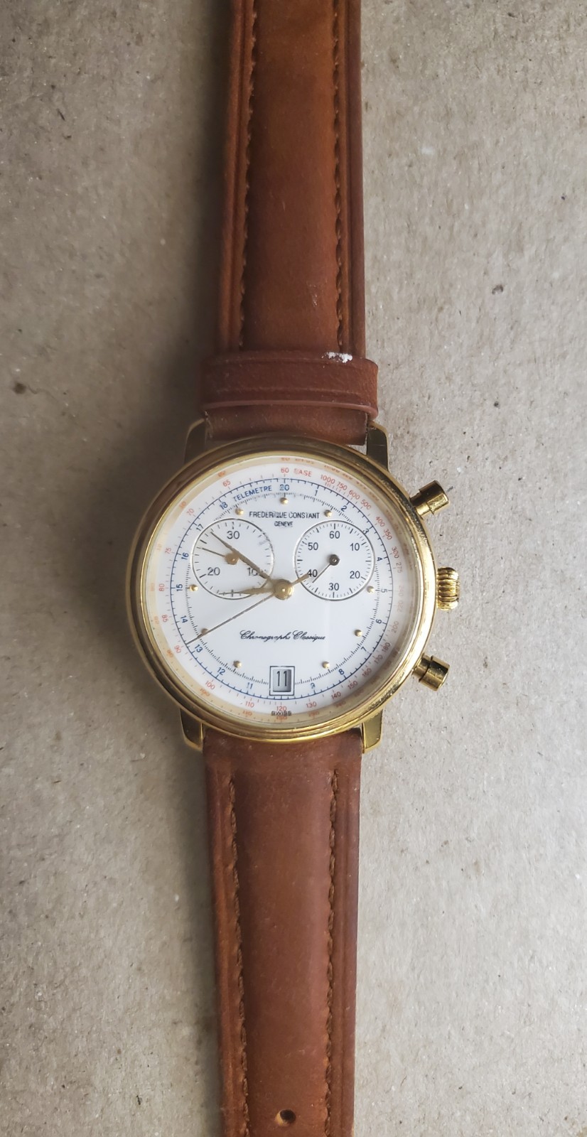 Frederique Constant Geneve Modele Depose Chronograph (Scratches Needs Polish)