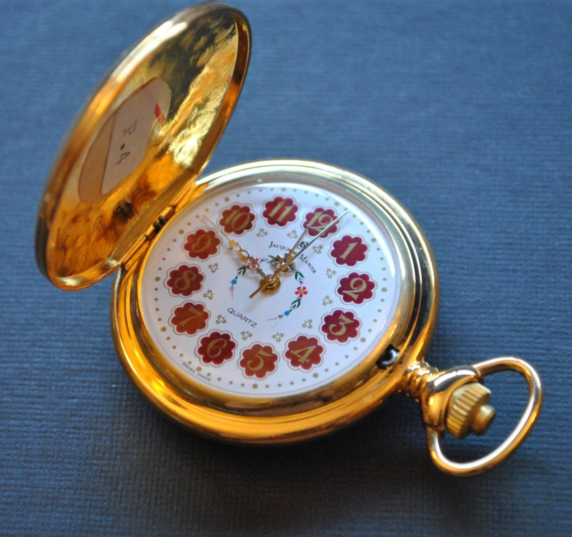 Jacques du Manoir Swiss Made Pocket Watch – Needs New Battery