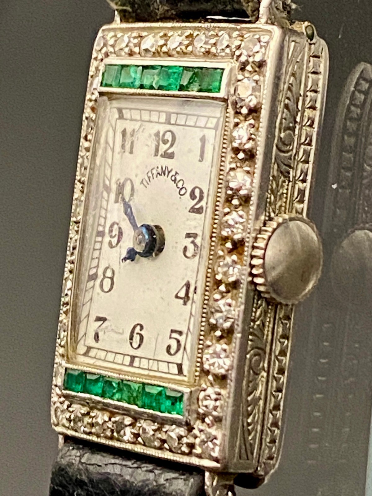 1920s art deco platinum and diamond watch antique