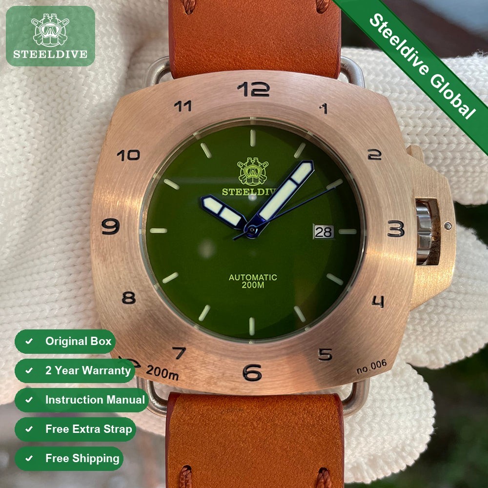 STEELDIVE SD1935S Mens Bronze 47mm Automatic Dive Watch NH35 Sapphire Steel