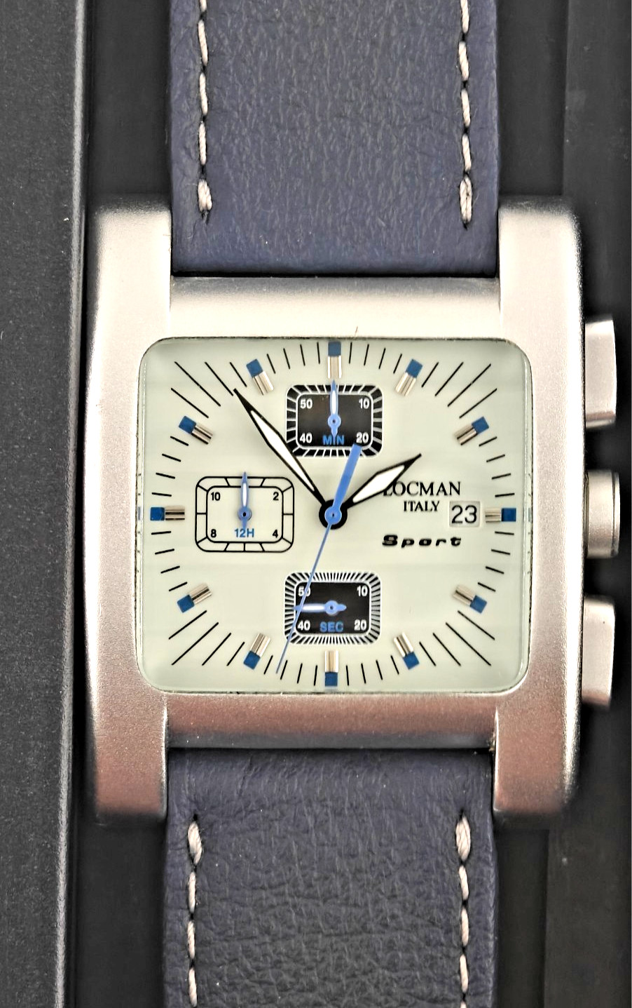 Locman Sport Aluminum Chronograph R.428 – Condition NOS Full Set RARE Blue