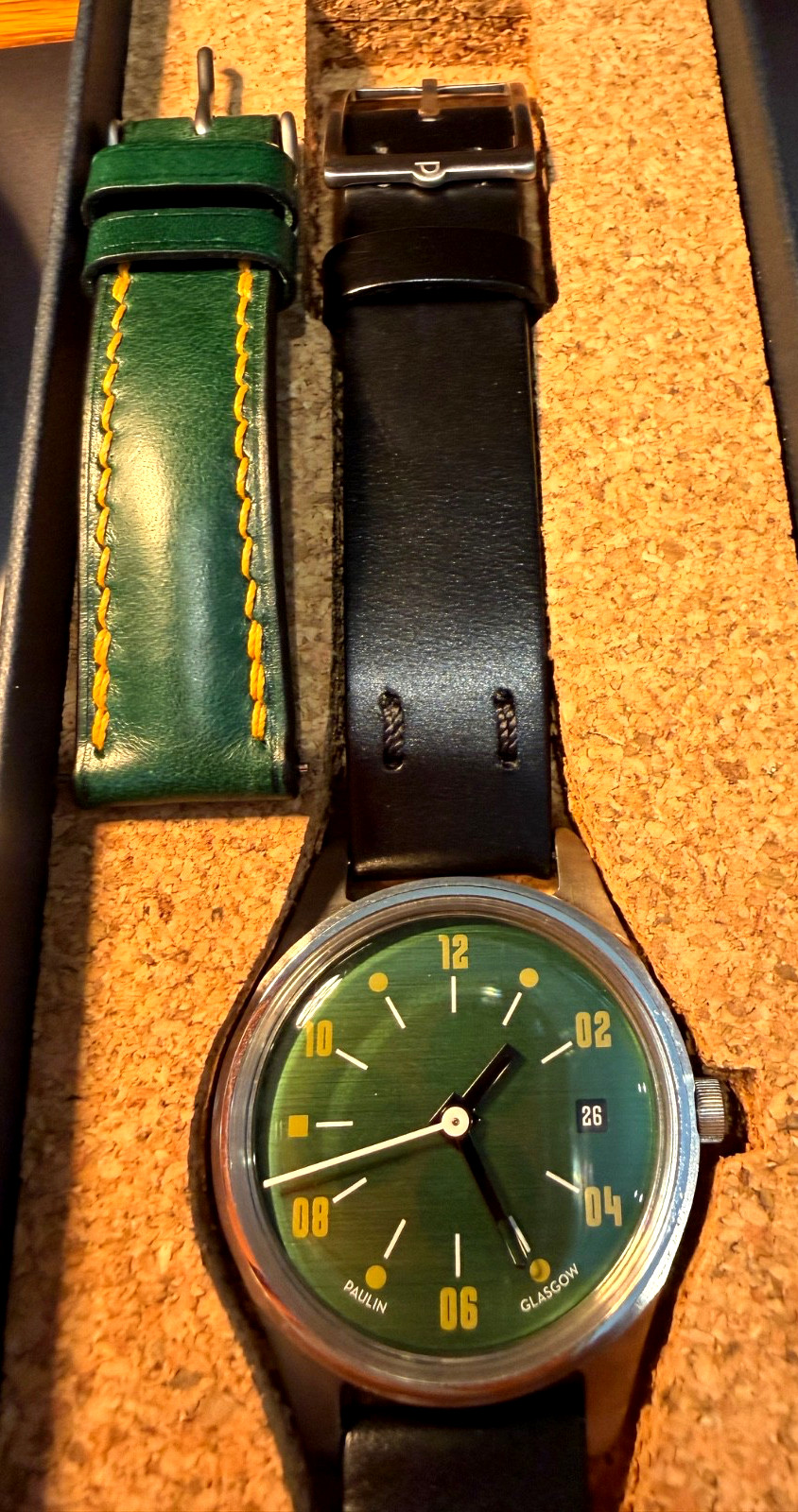 PAULIN, NEO AUTOMATIC WATCH WITH DATE AND TWO LEATHER BANDS