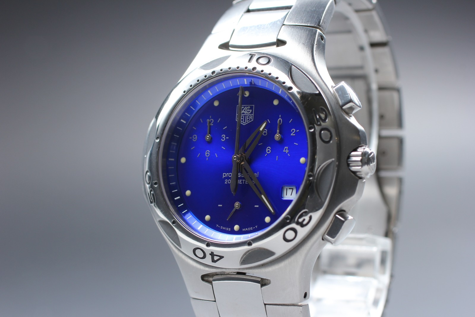 S size [N MINT] TAG HEUER Kirium CL1112-0 Chronograph Blue Dial Qz Men’s Watch