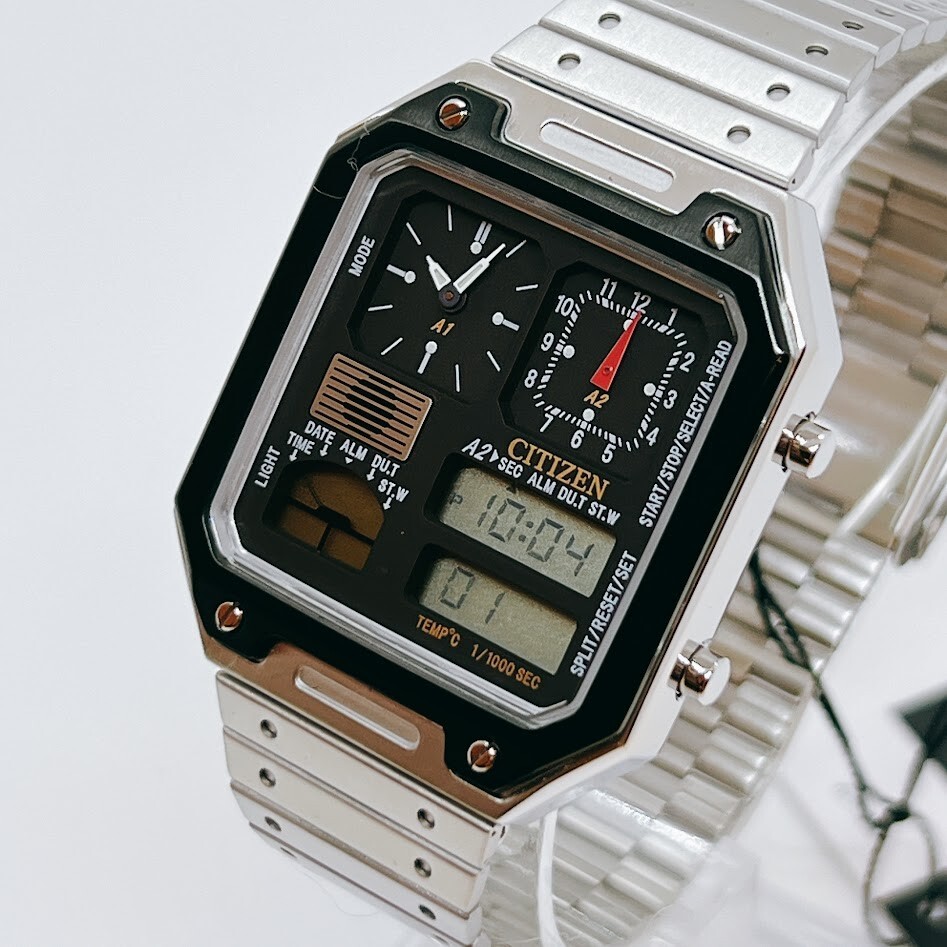 Citizen JG2126-69E Record Label Ana-digi Thermo Sensor Quartz Unisex Watch Japan