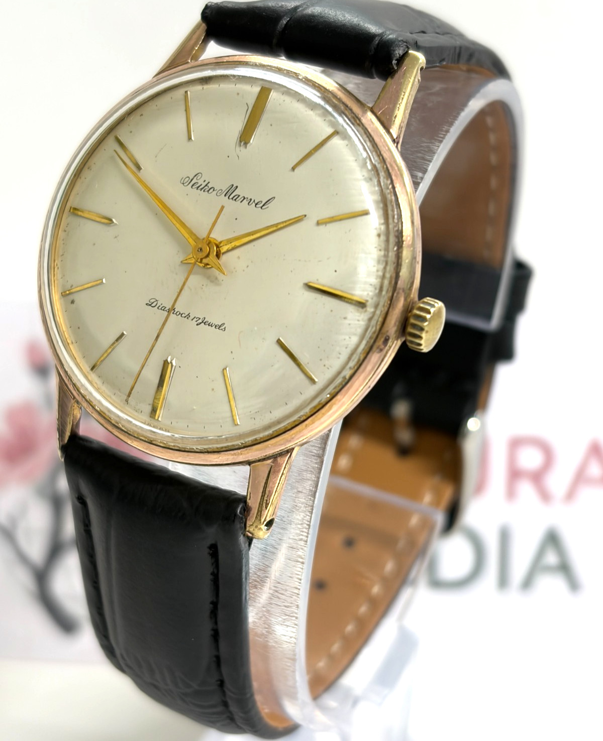 Vintage Seiko Marvel 17 Jewels Diashock Manual Wind J14047 Men’s Watch Japan