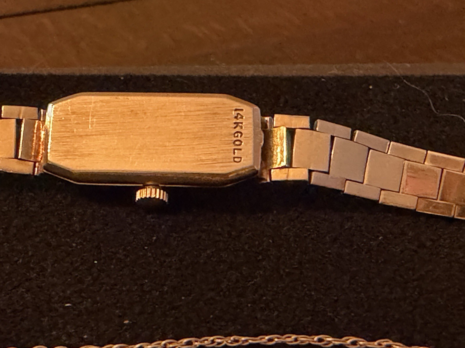 Geneva 14K Gold Rectangular Analog Women’s Wristwatch