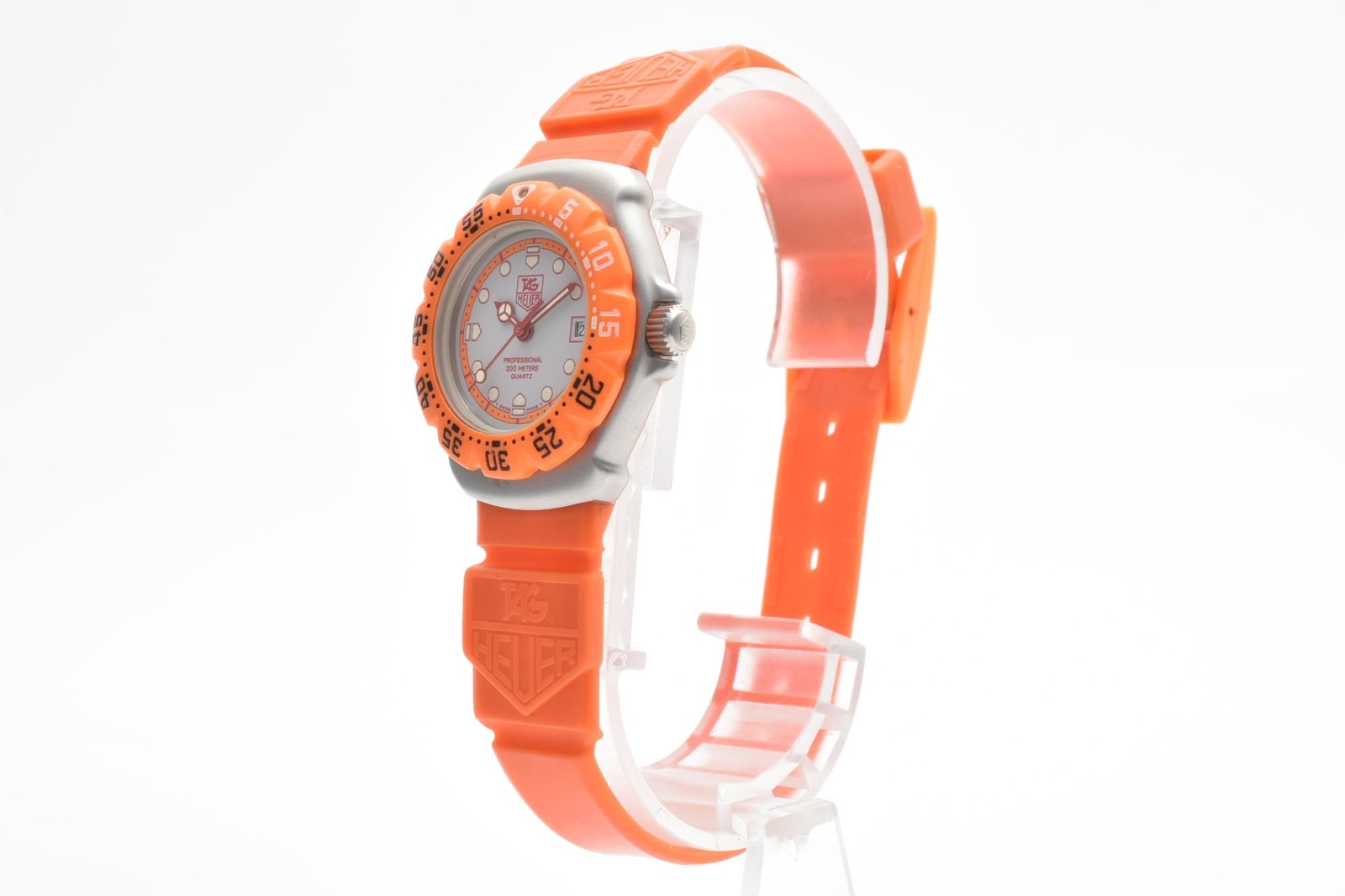 [ Exc+5 ] Vintage TAG HEUER 373.508 Formula 1 Orange Date Quartz Ladies Watch