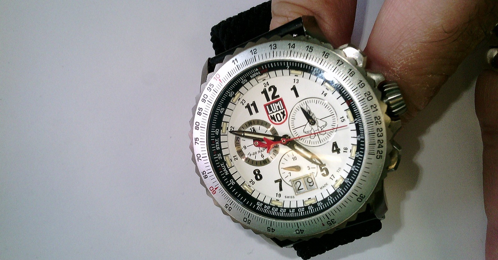 LUMINOX F-22 Raptor 9200 Titanium 44MM White Dial Chrono Quartz Watch. CHECK IT!