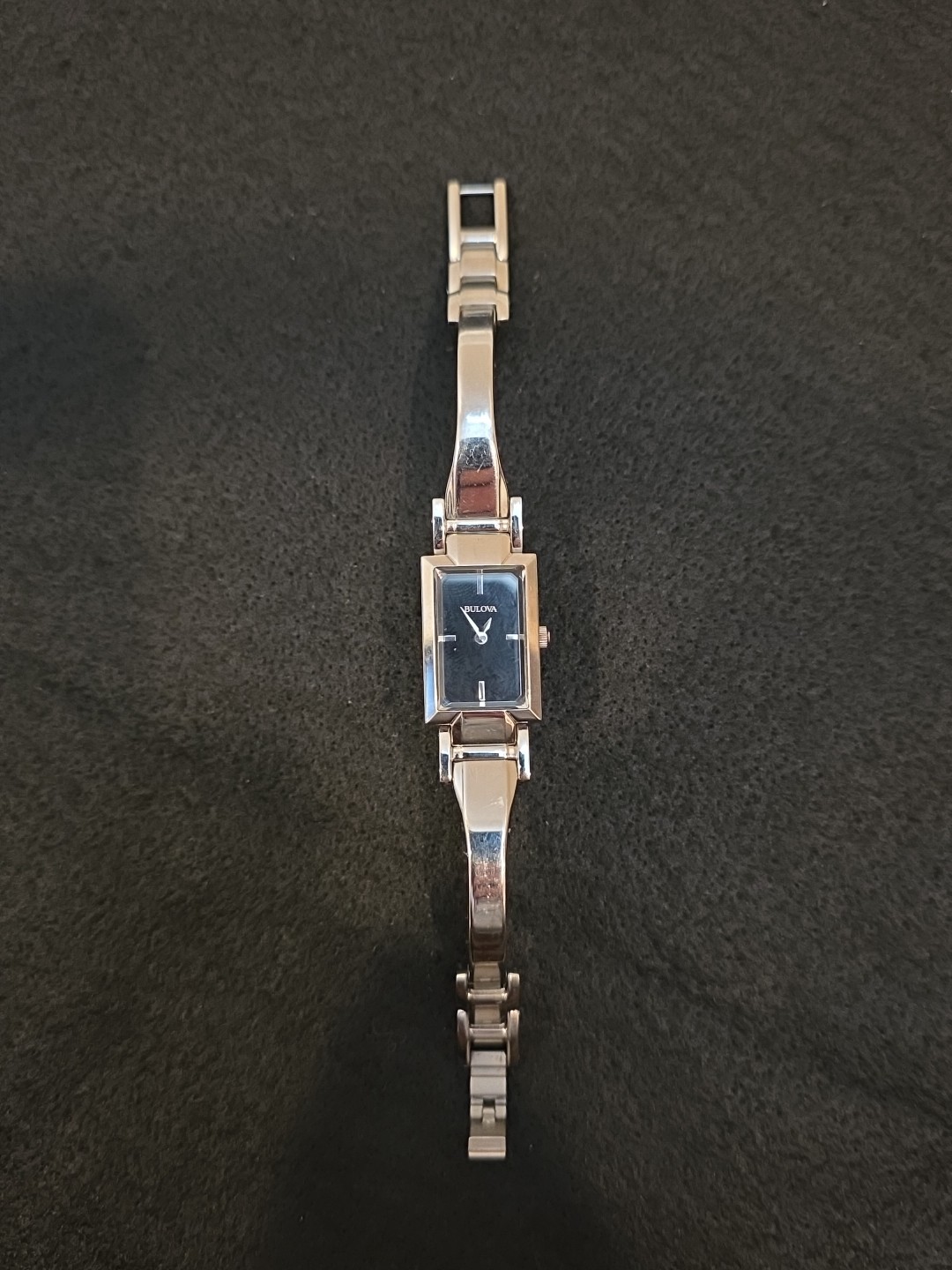 Bulova Classic 96L138 Black Dial Silver Stainless Steel Band Women’s Watch