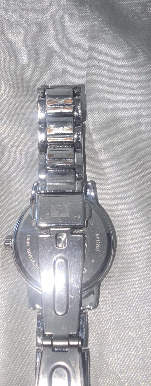 Anne Klein Women’s Quartz Dress Watch Black Dial Silver Bracelet Crystal Bezel