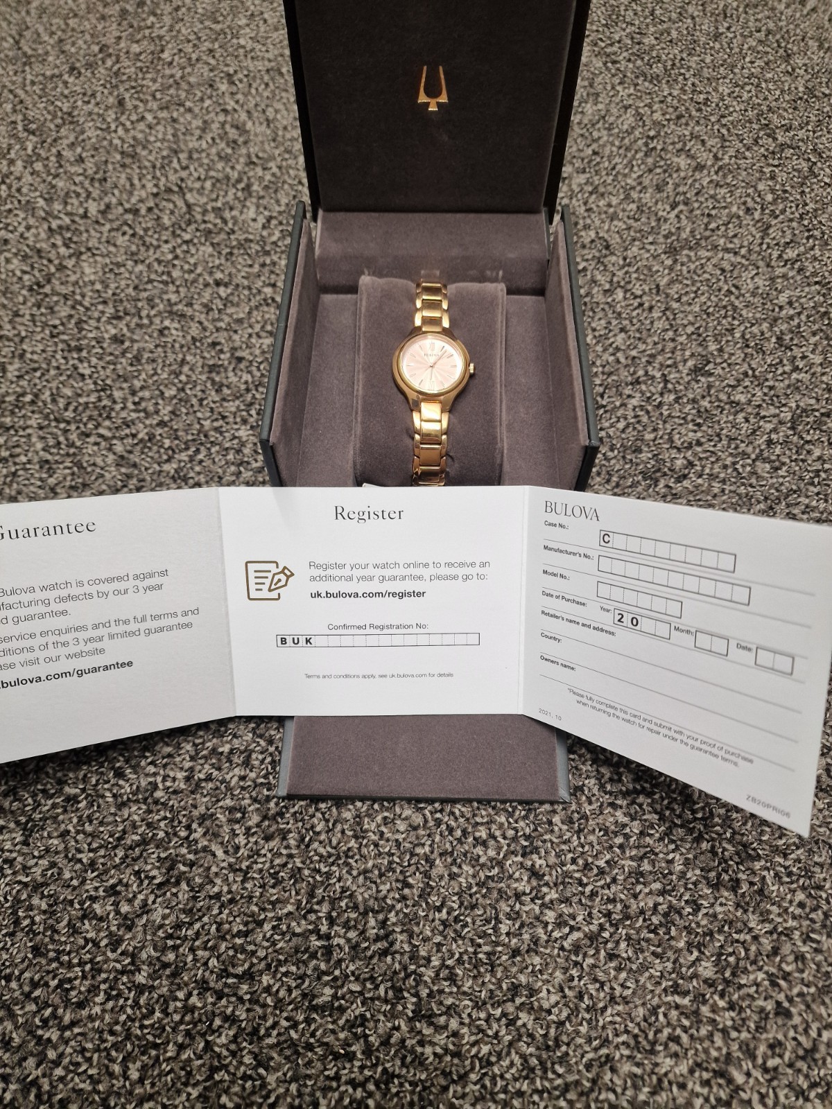 Bulova 97L151 Classic Ladies Watch, Stainless Steel Rose Gold with Box