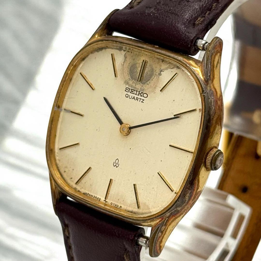 Working SEIKO Chariot Quartz New Battery Men’s Watch Gold