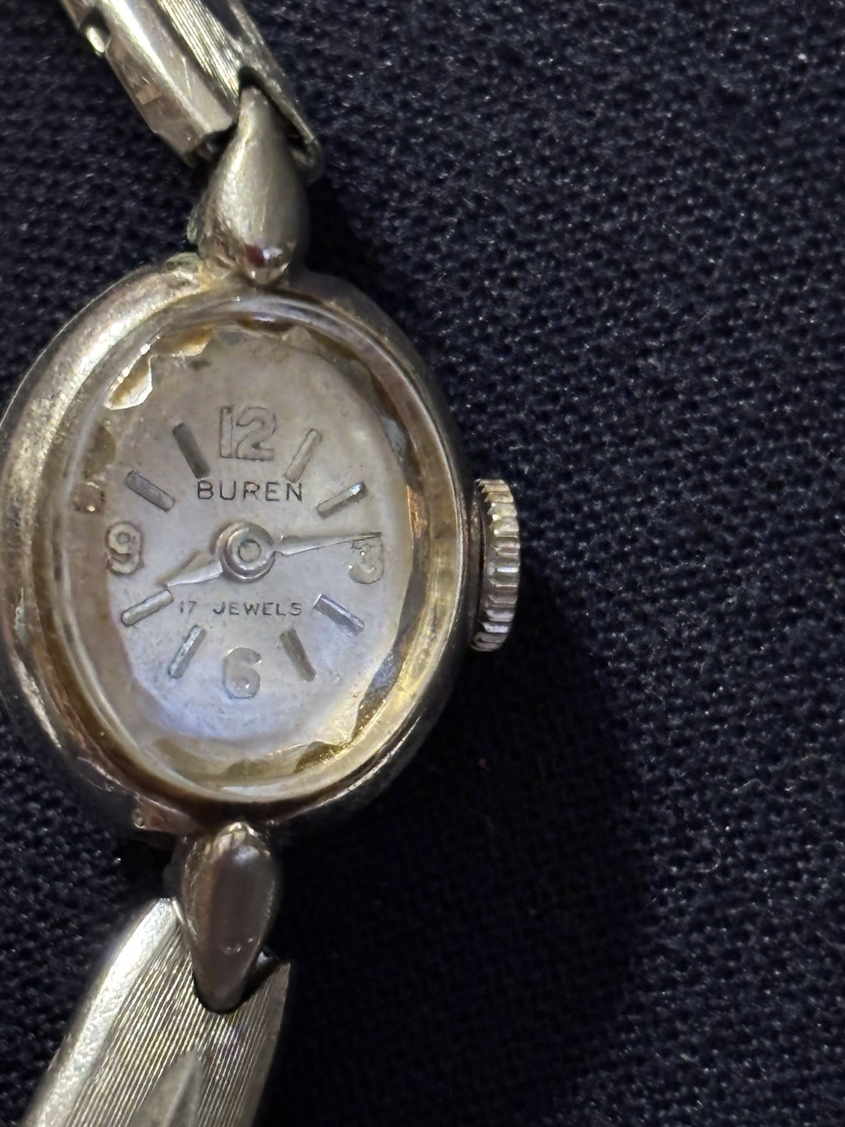 Braun Ladies Wristwatch Safety Chain, 17 Jewels vintage Stainless Steel