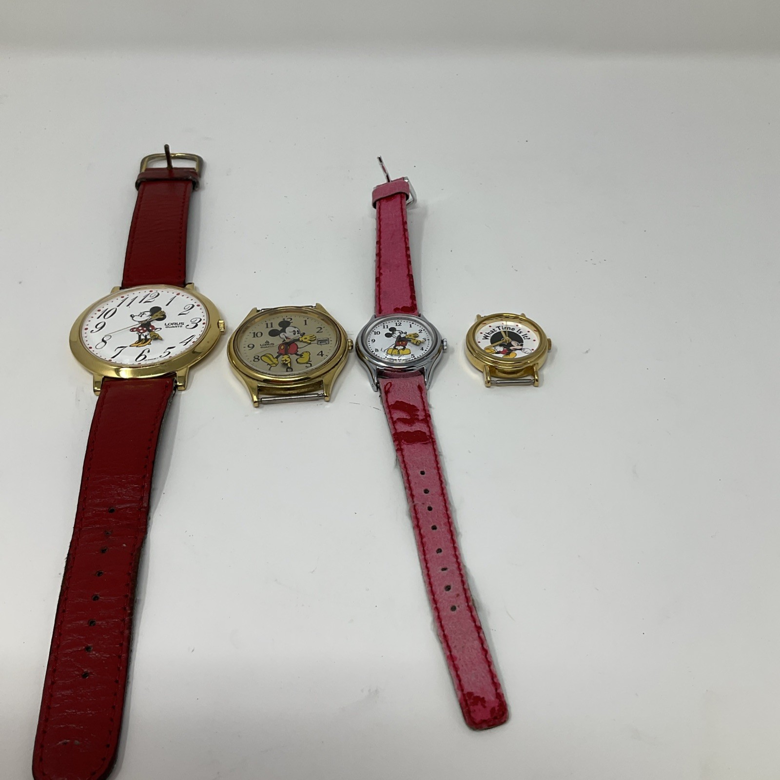 Lot of 4 Lorus Disney Mickey Mouse Watches – Working