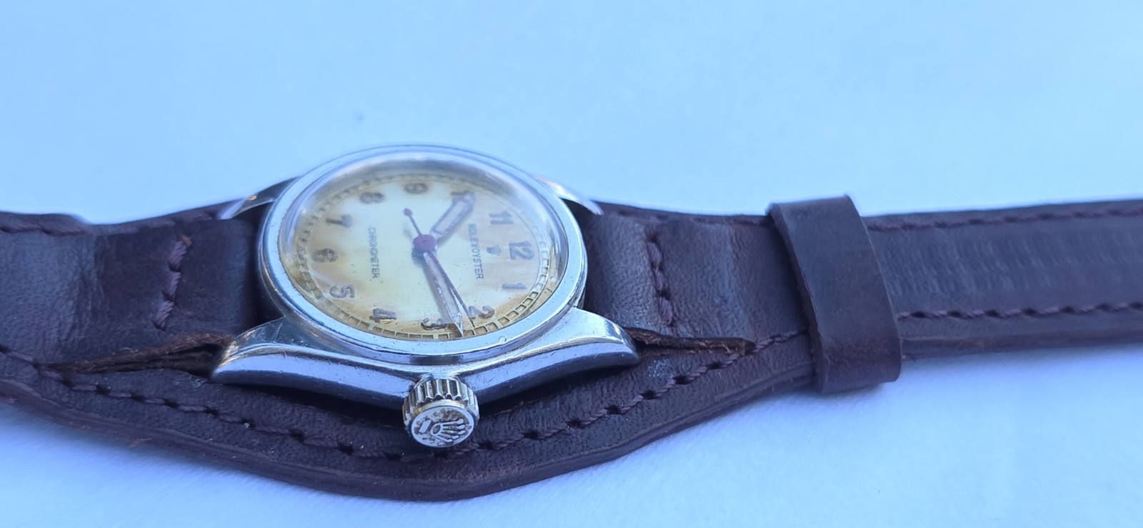 Vintage ROLEX Oyster Chronometer Ref 2595 Military 29mm Patina Dial Manual Watch