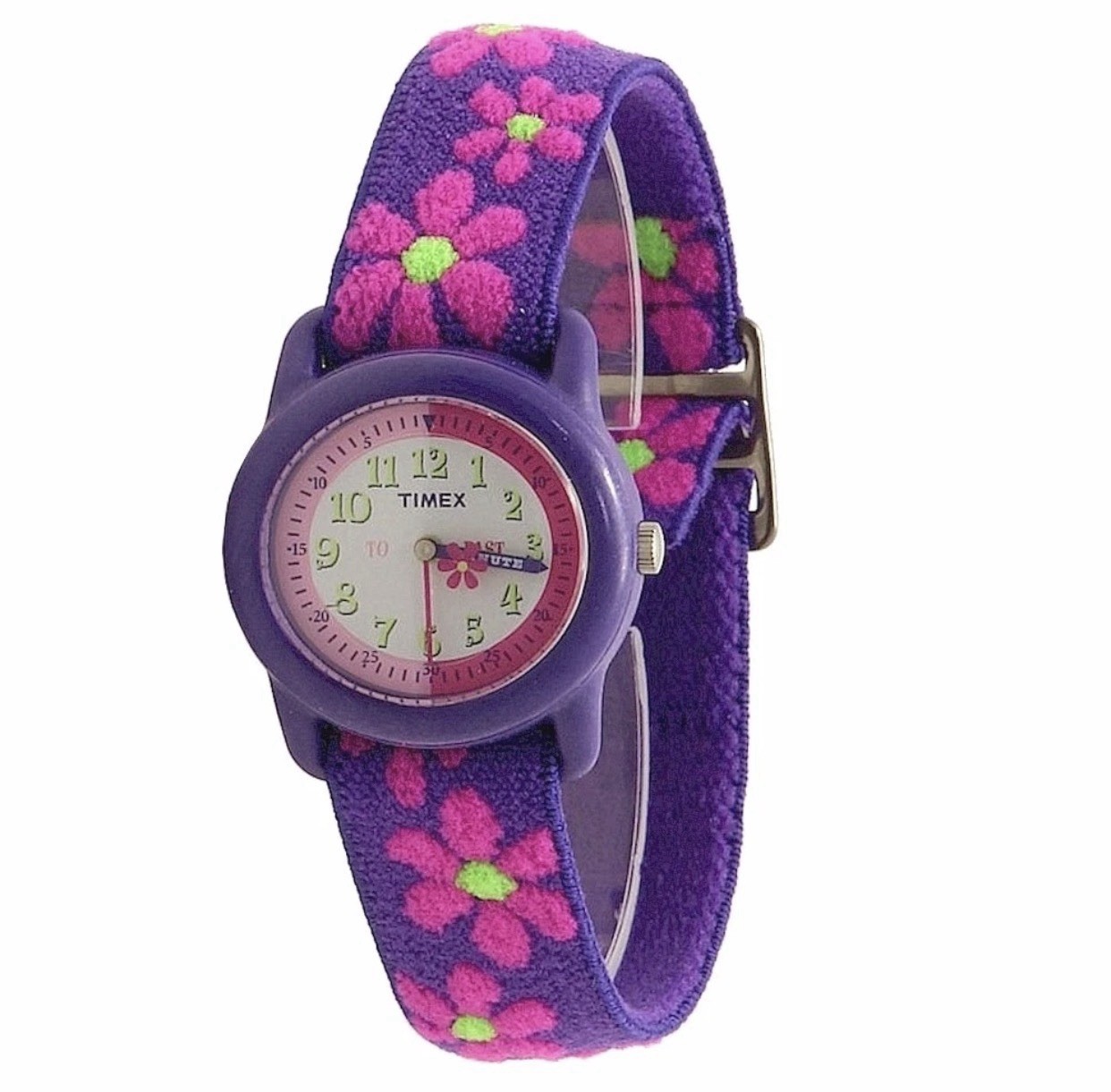 Timex Girl’s T890229J Purple Flowers Elastic Analog Watch