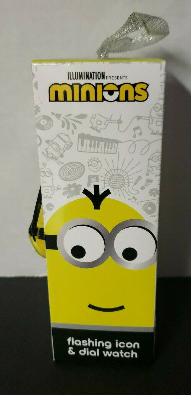 Minions Flashing Icon & Dial LCD Wrist Watch Illumination Banana Yellow Unisex