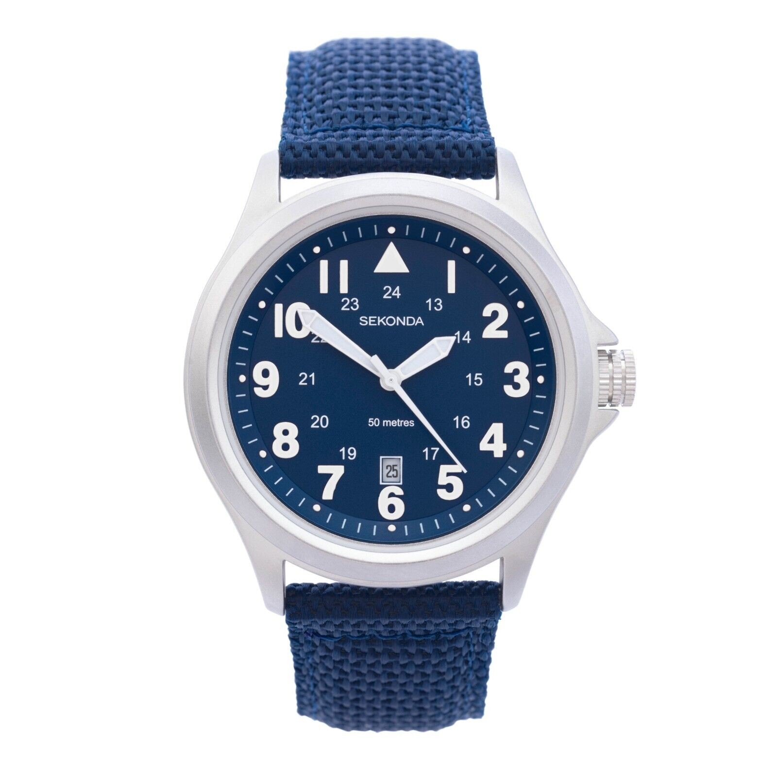 Sekonda 42mm Altitude Navy Material Strap Mens Watch Model 1715
