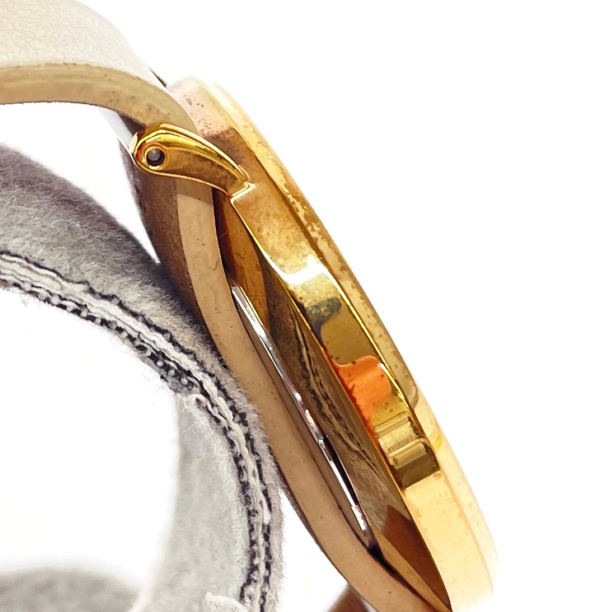STAR JEWELRY Watch Quartz Shell Dial SS Leather Gold Color Beige Ladies 24000120