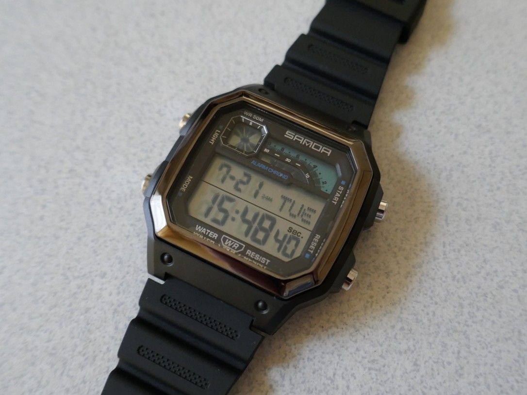Two Piece Set SANDA Sports Digital Watch White Black Set