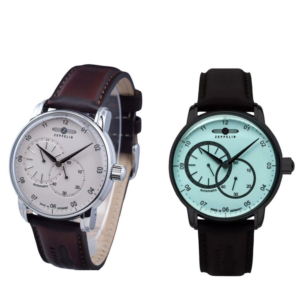 Zeppelin Automatic Beige Fully Lume Dial Brown 8662-5 Leather Band Men’s Watch