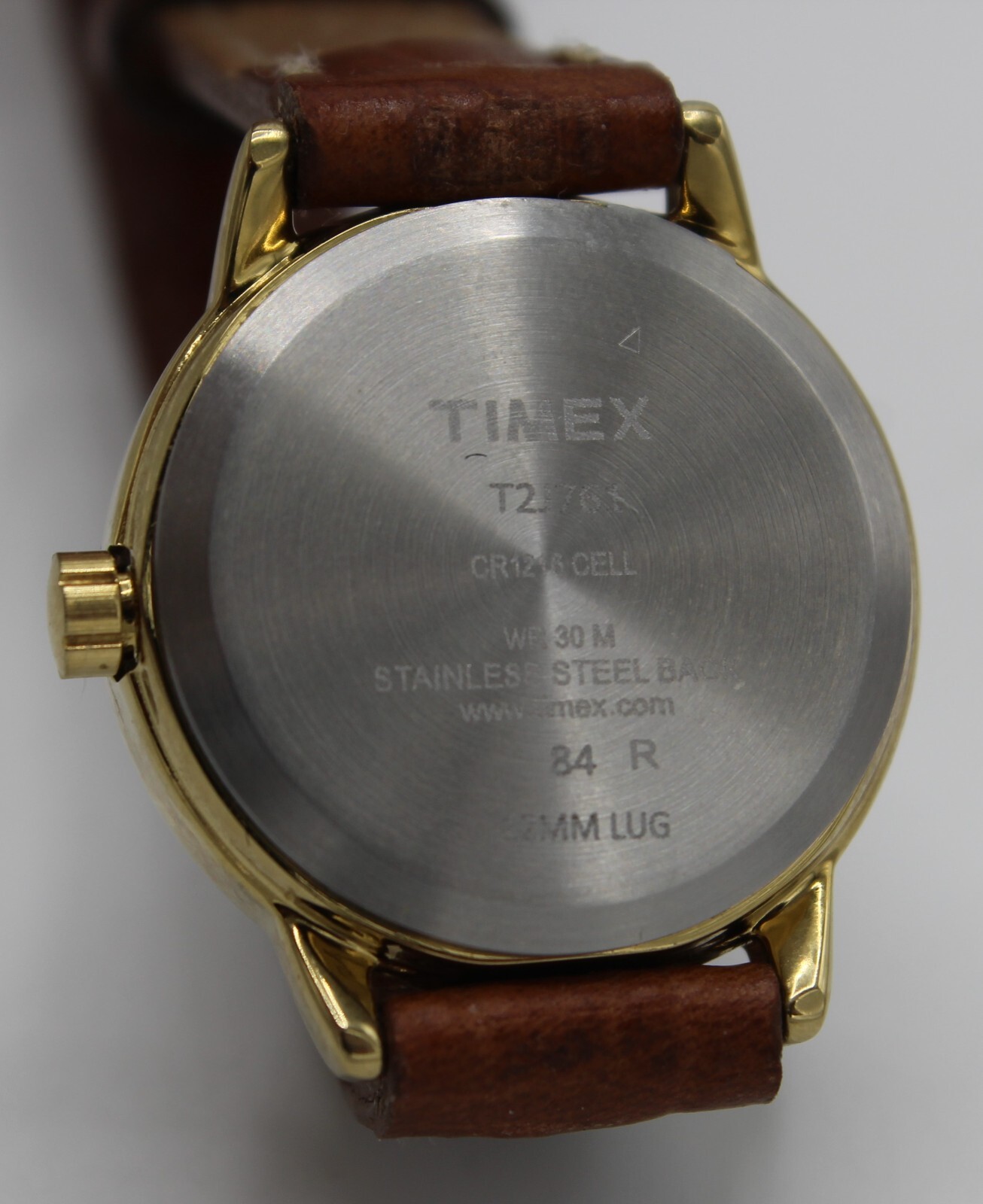 Timex Quartz Analog Watch Gold Tone Brown Strap New Battery T2J761 Easy reader