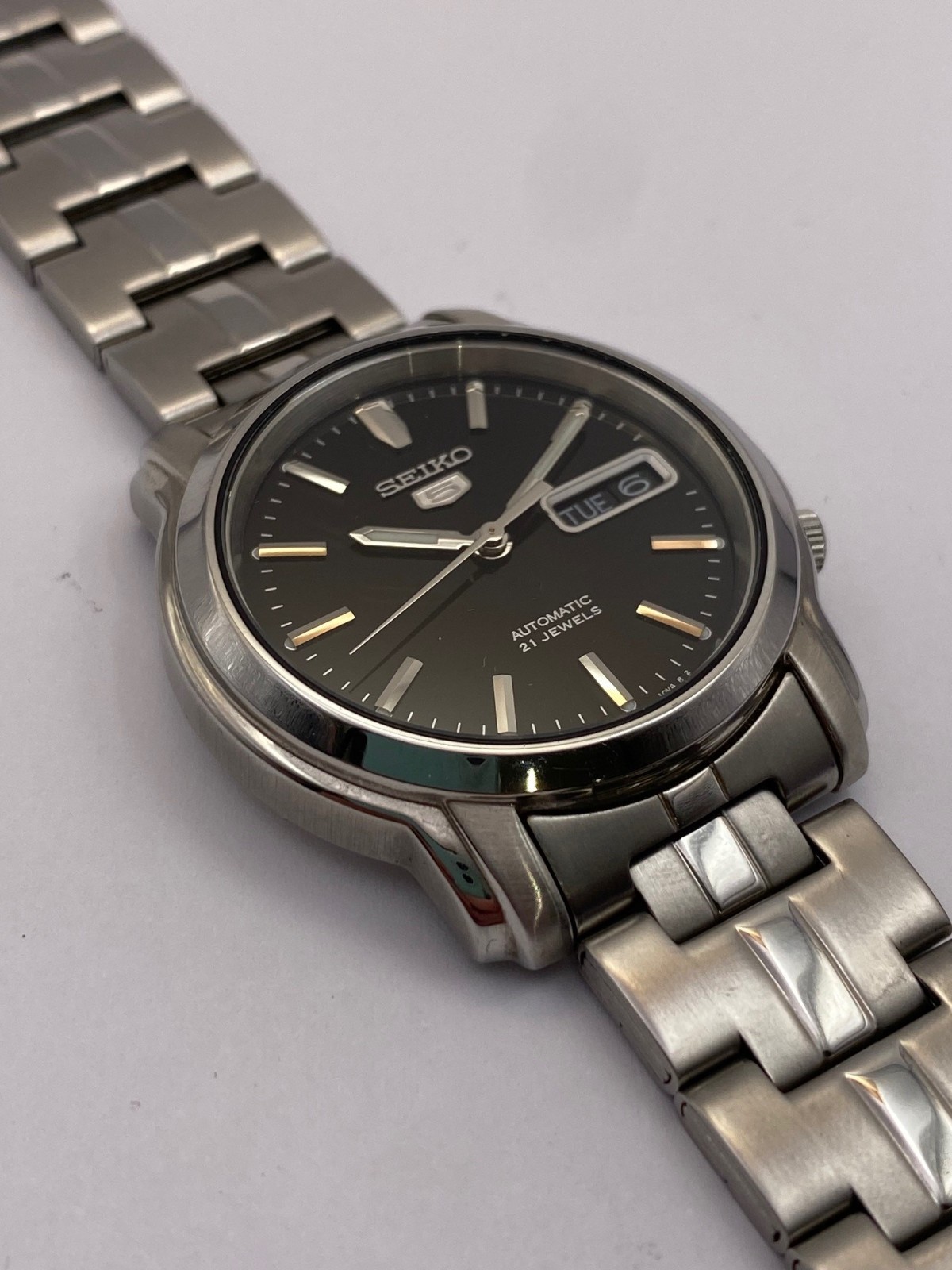 Seiko 5 Automatic Black Dial Stainless Steel Men’s Watch SNKK71K1