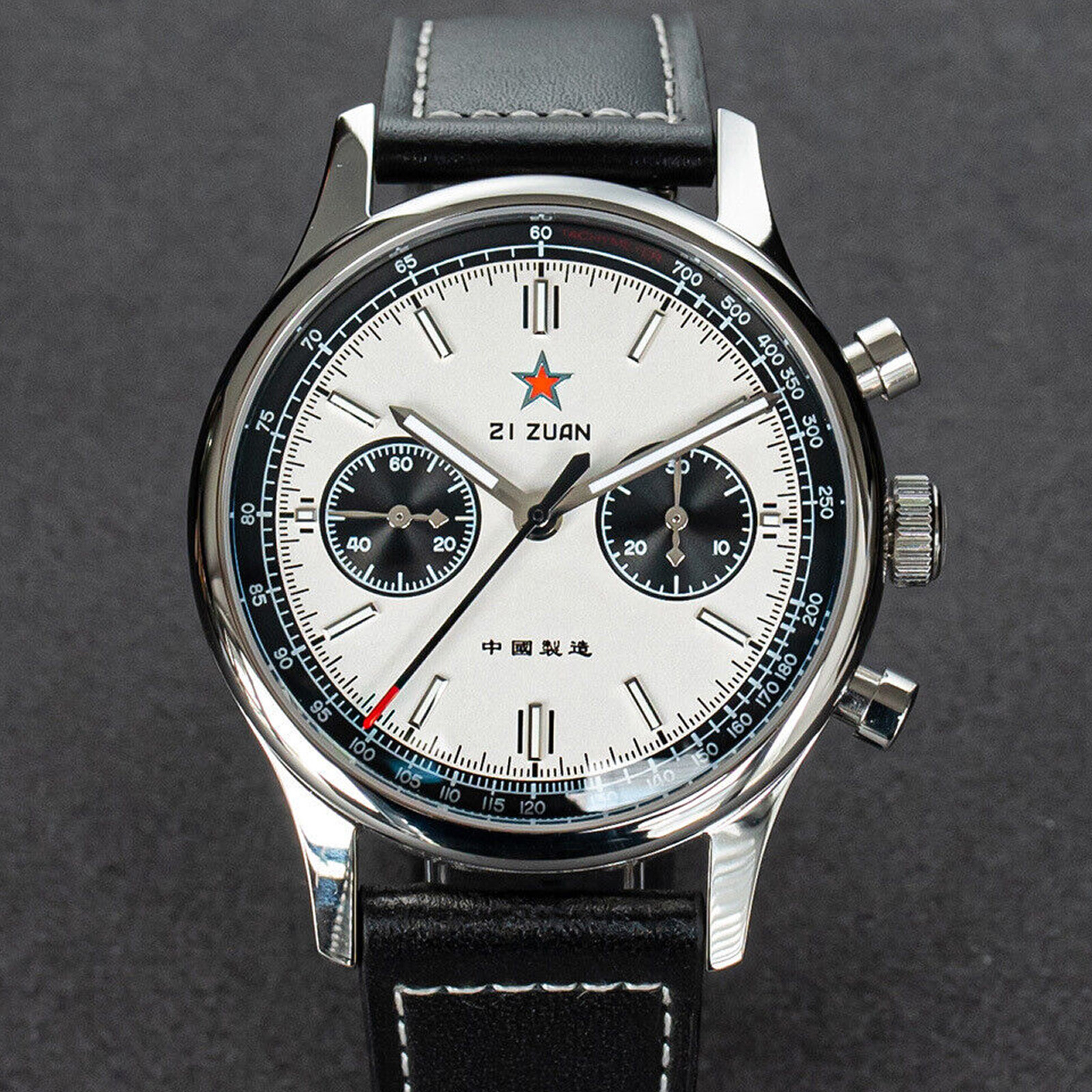 Sugess Chrono Heritage SWANNECK Panda Dial Chrono Watch SEAGULL 1963 SUPANK302SN