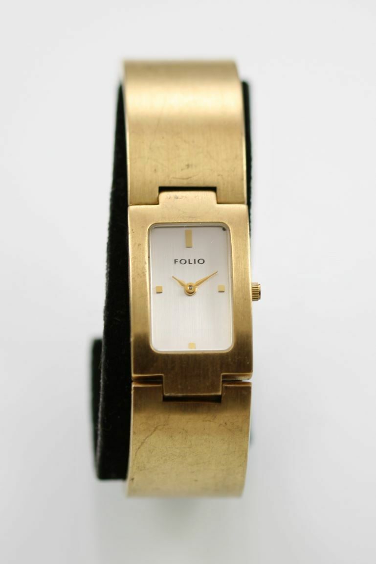 Folio by Fossil Women Watch Stainless Gold Steel Water Res White Battery Quartz