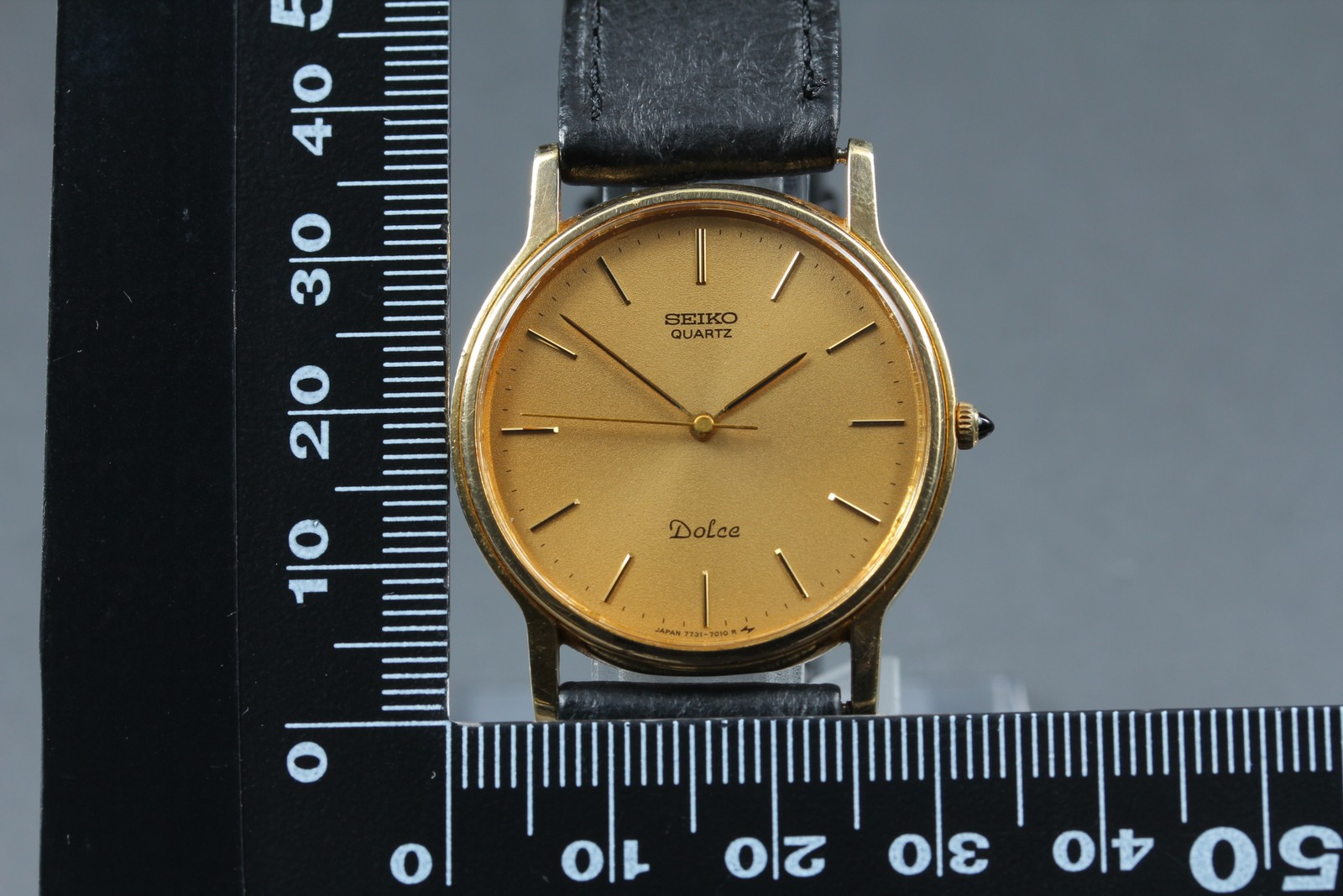 Vtg.1983 [N MINT] SEIKO Dolce 7731-7010 32mm Round Gold Quartz Men’s Watch JAPAN