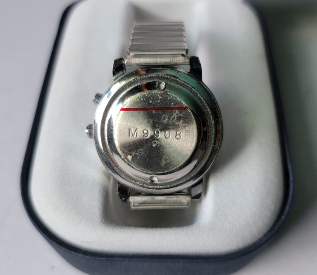 Reizen Tel Time Unisex Adult Talking Wrist Watch M9908 Silver Stretch Band