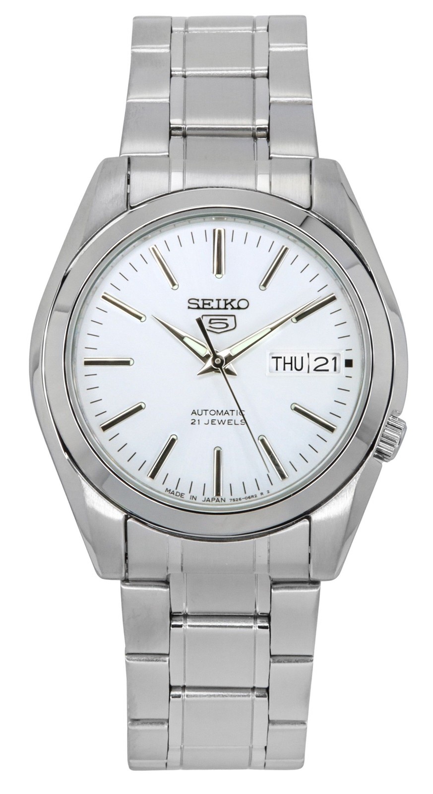Seiko 5 Automatic 21 Jewels Japan Made White Dial SNKL41J1 Men’s Watch