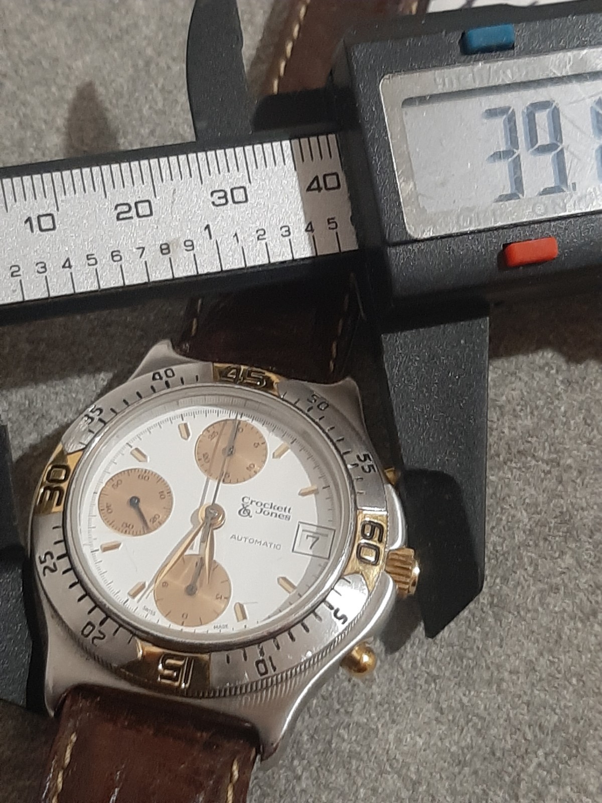 80s AUTOMATIC CHRONO. ETA -VALJOUX 7750. 3 Atm. SCREW CROWN. SAPPHIRE GLASS
