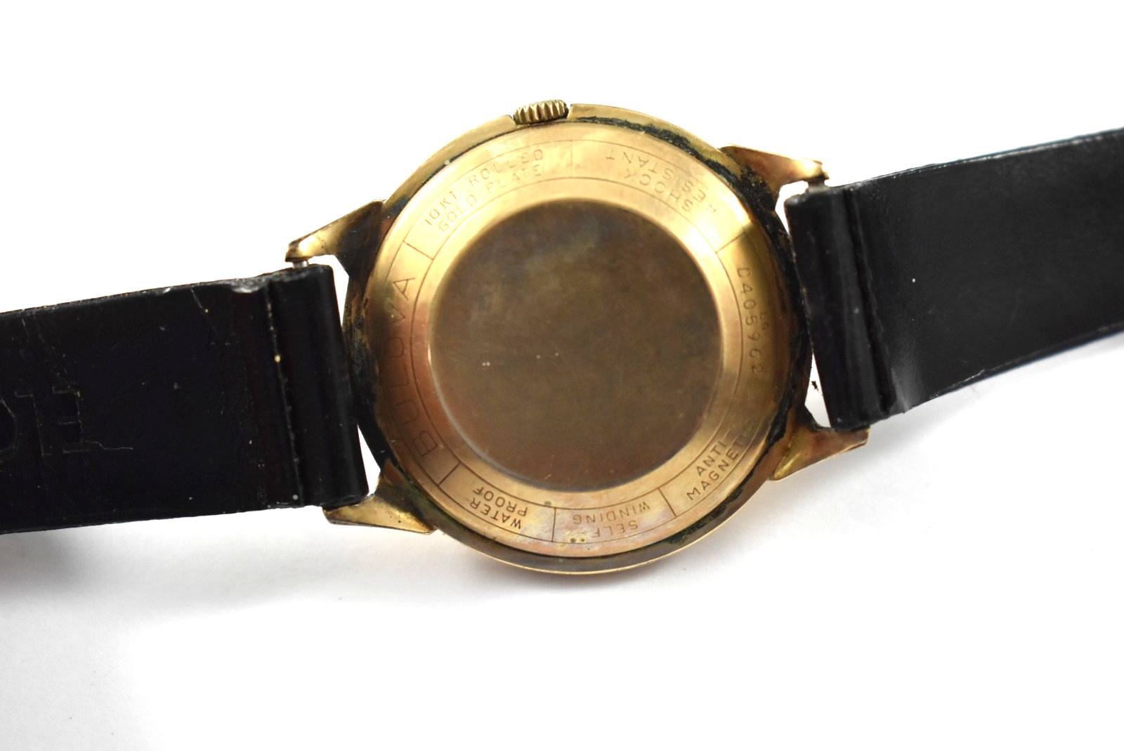 Vintage 1959 L9 Bulova Selfwinding 23J 10KRGP 34.25mm Case Watch Runs lot.eb