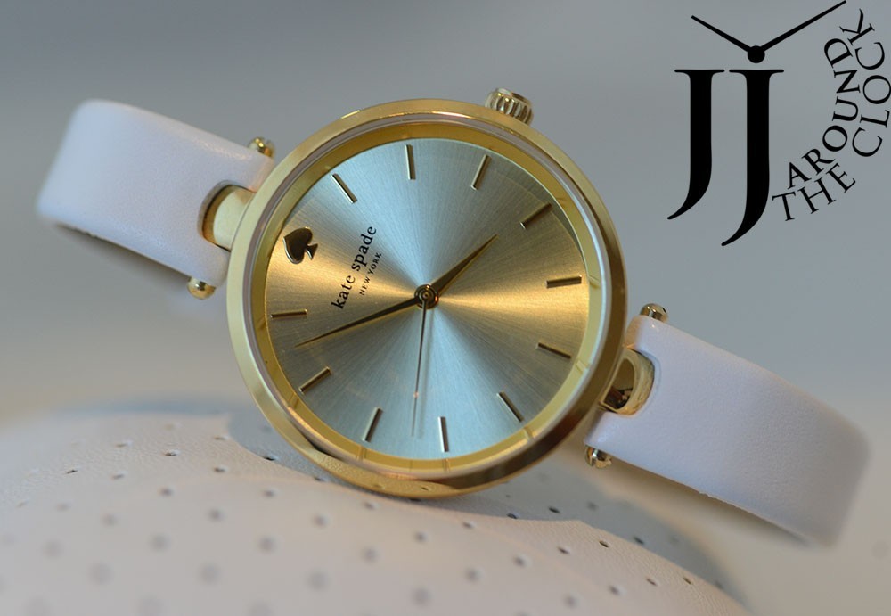 New Kate Spade New York Women’s Holland White Leather Strap Watch 34mm KSW1117