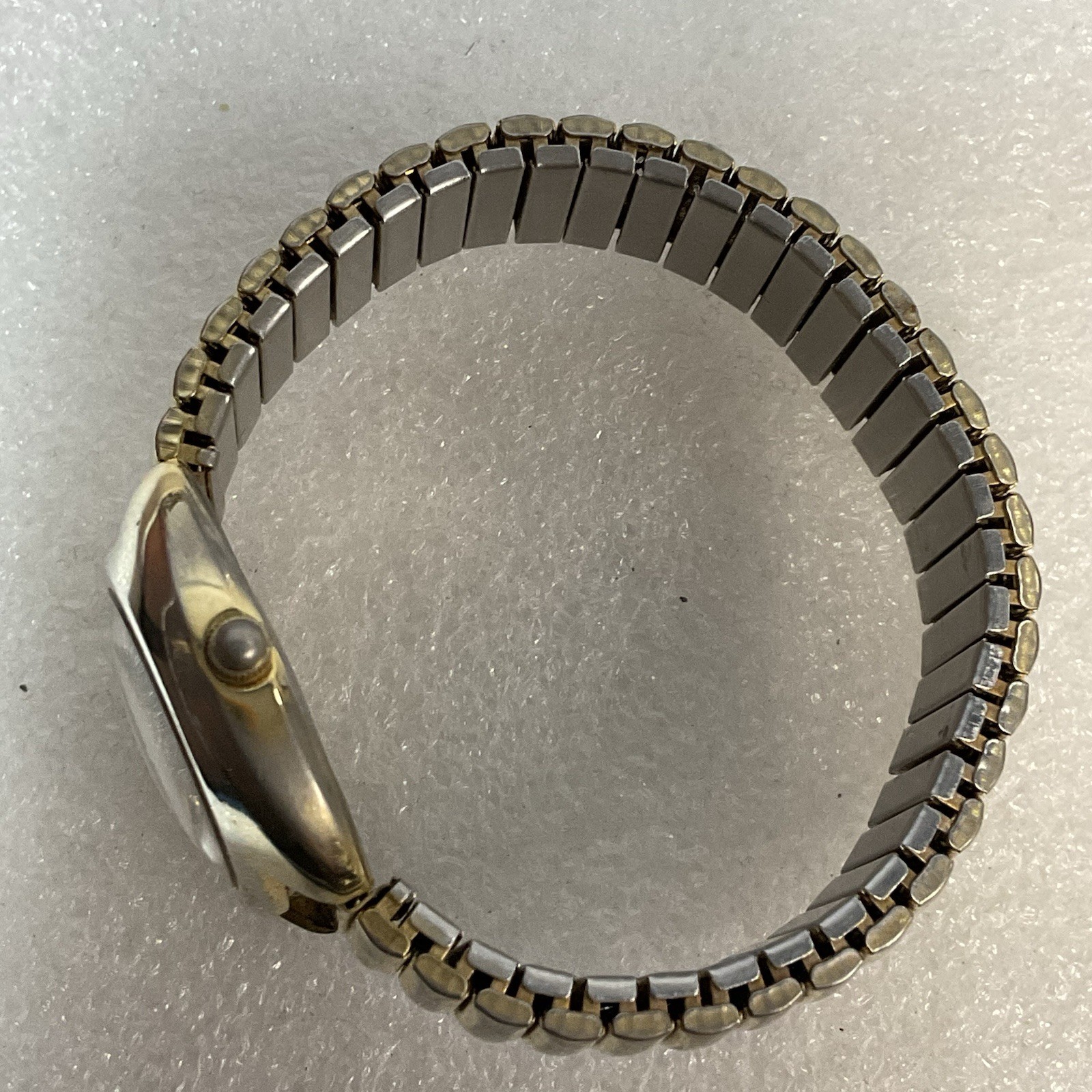 Lucky Star Titanium Purple Face Hold Tone Stretch Band Watch