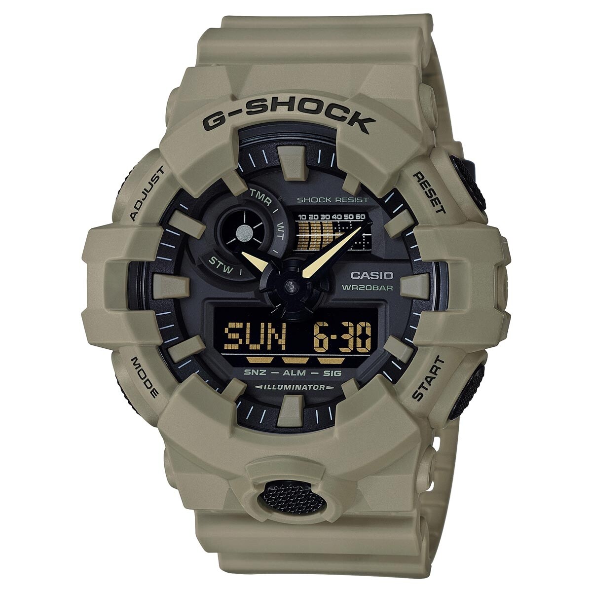 Casio G-Shock GA700UC-5 Super Illuminator Ana-Digital 3D Matte Beige Watch