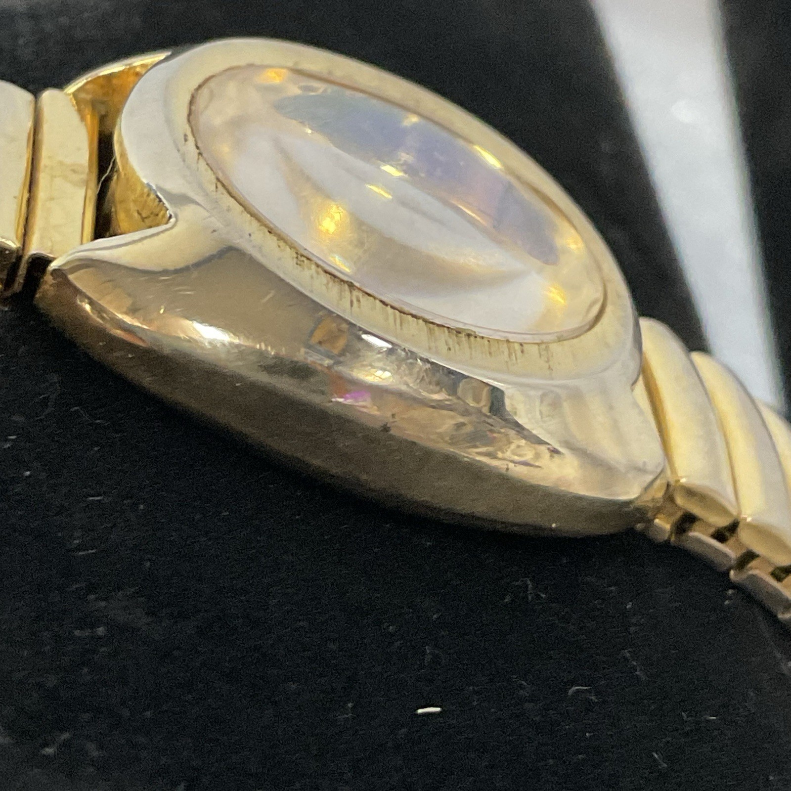 Lucky Star Titanium Purple Face Hold Tone Stretch Band Watch