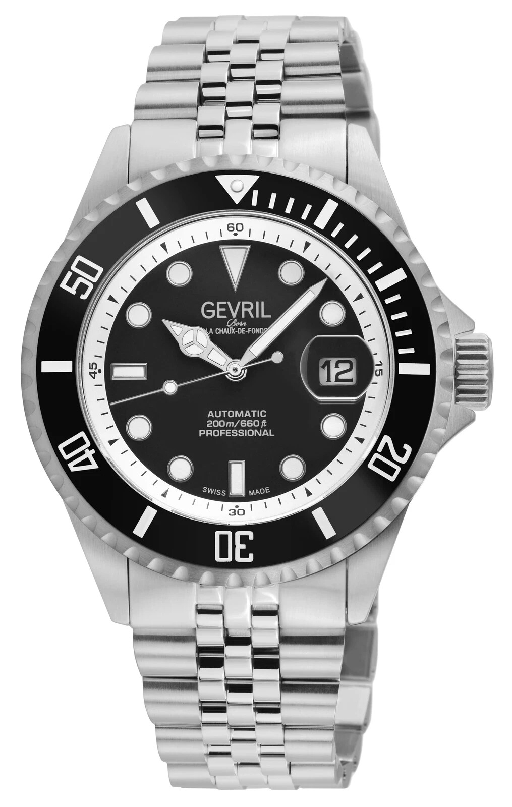 Gevril Men’s 41850B Wall Street Swiss Automatic Mvmnt Stainless Steel Watch