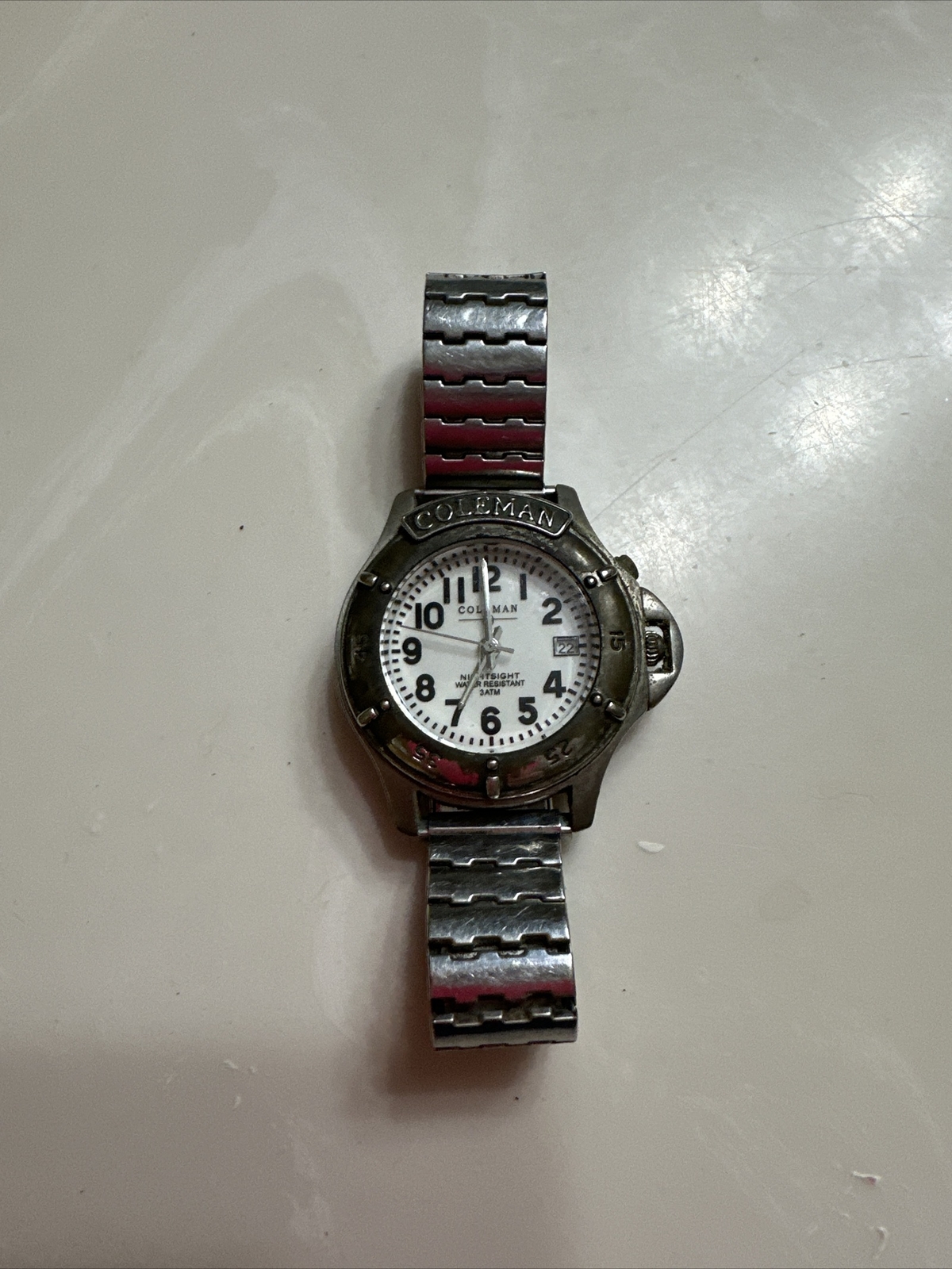 Vintage Coleman 40-096 Wristwatch with Date & 12hr Dial Waterproof 3ATM 30M