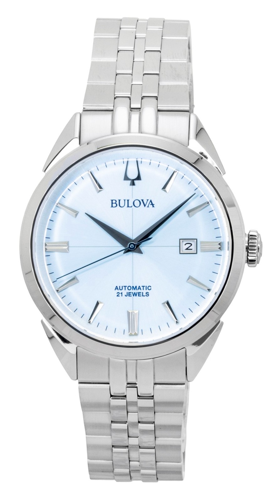 Bulova Sutton Stainless Steel Ice Blue Dial Automatic 96B423 Men’s Watch
