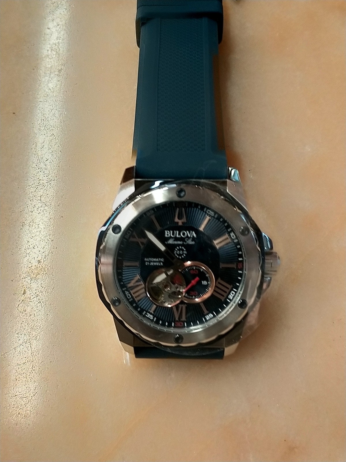 Bulova Marine Star Blue Dial Watch New Mens