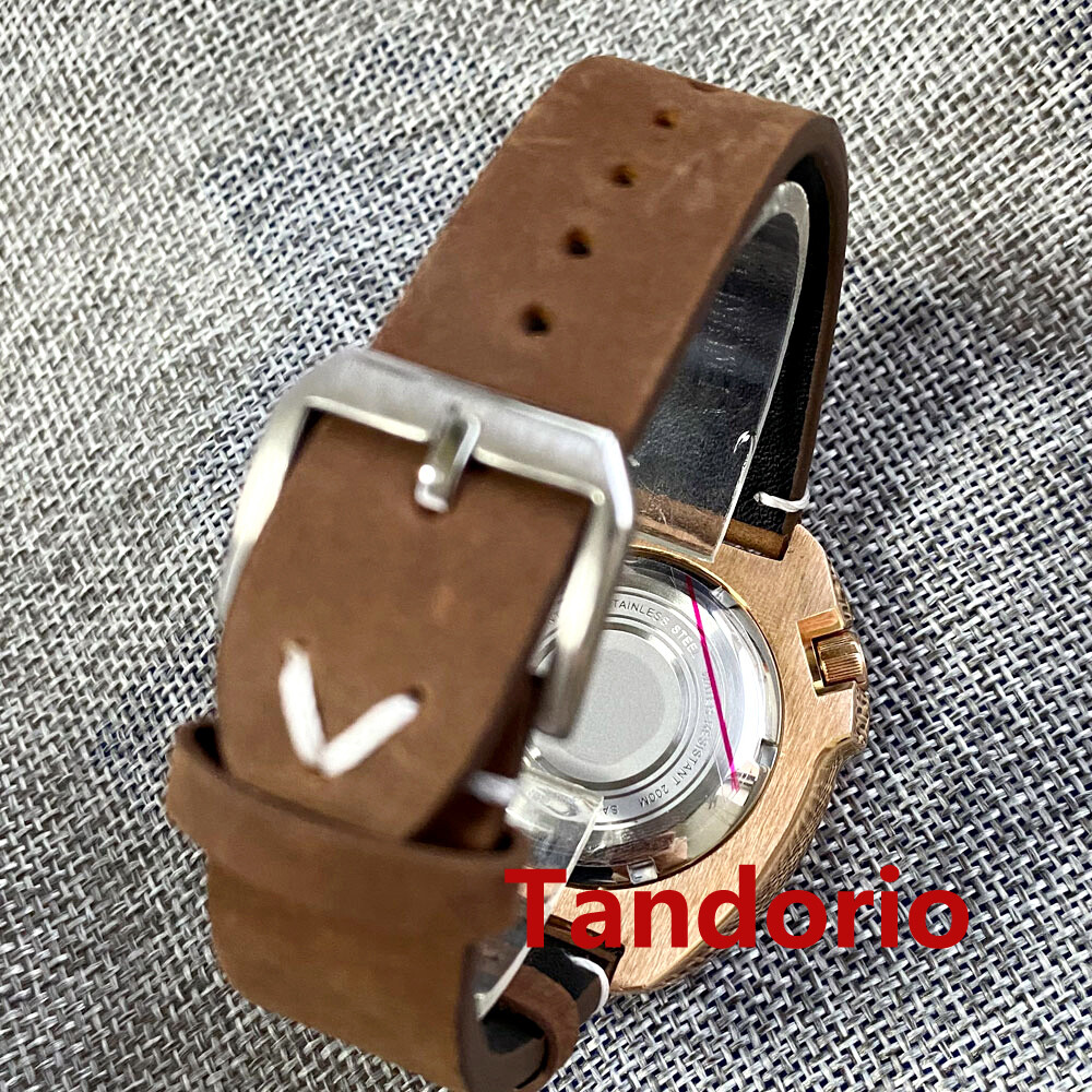 44mm Tandorio Mother of pearl Solid Full Cusn8 Bronze NH35A 20ATM Men Watch Date