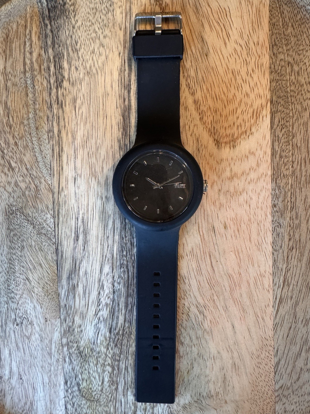 Flex by Croton Black Silicone Strap Quartz Watch 3 ATM Water Resistant Unisex