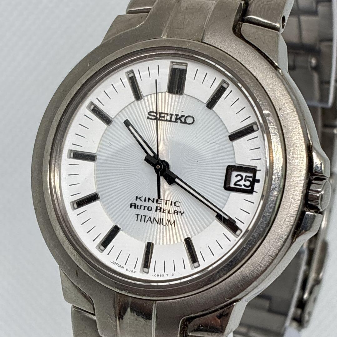 SEIKO Kinetic Auto Relay Titanium Men’s Watch 5J22-0C20