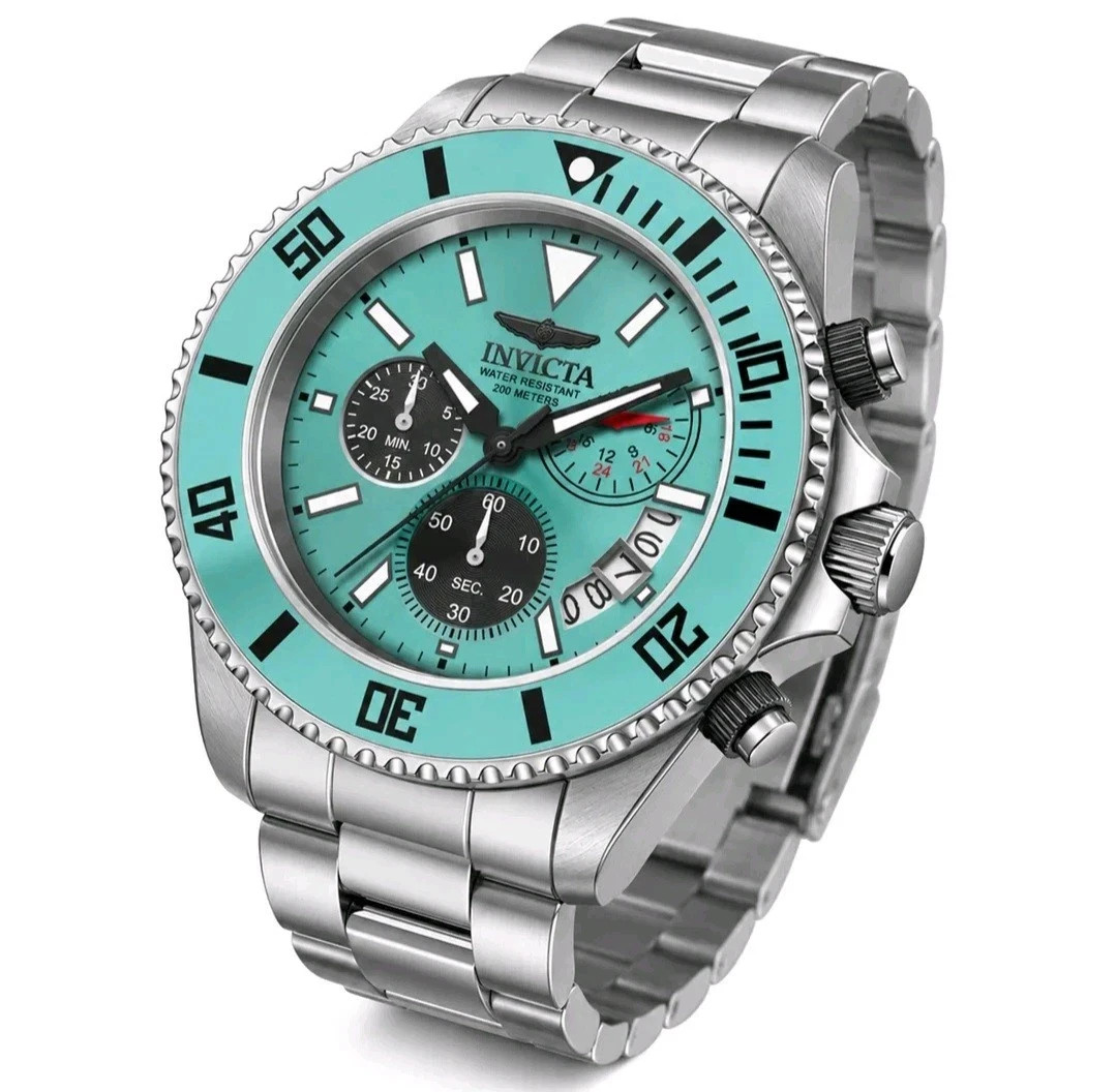 Invicta Pro Diver Mens Watch 44mm Turquoise Steel 51123 New