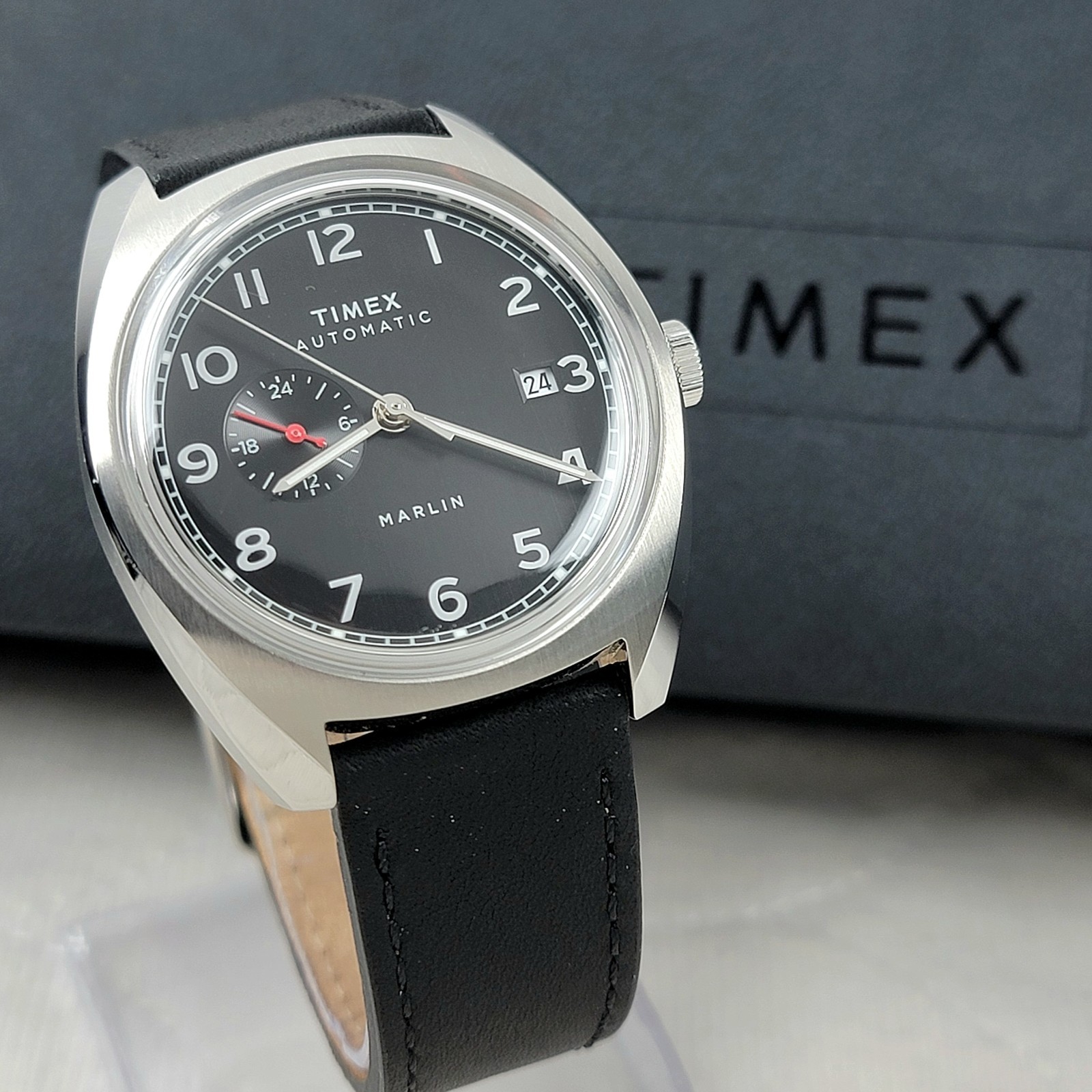 TIMEX MARLIN JET AUTOMATIC TW2V62100 24-HOUR BLACK CLASSIC 39MM MEN’S WATCH
