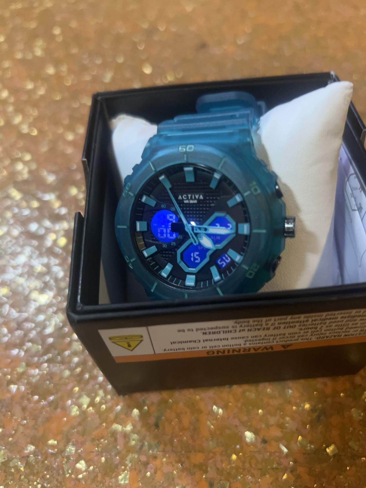 Activa x Invicta Sport Watch 48mm Teal Resin Analog Digital Unisex New