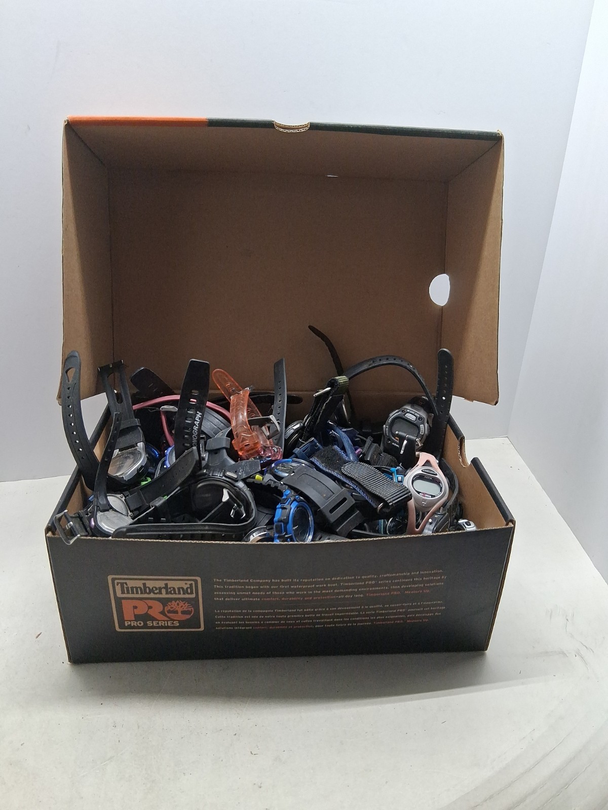 Box Of 90 Random Digital Watches, Vintage, Timex, Iron Man, Triathlon, Parts…