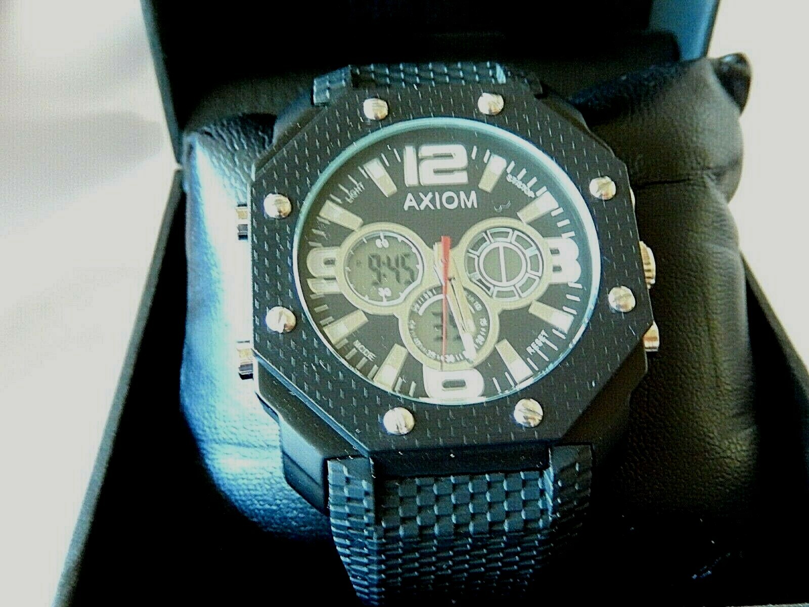 Axiom CR2025/SR626SW Black Men’s Watch W/Black Band–NEW in Box